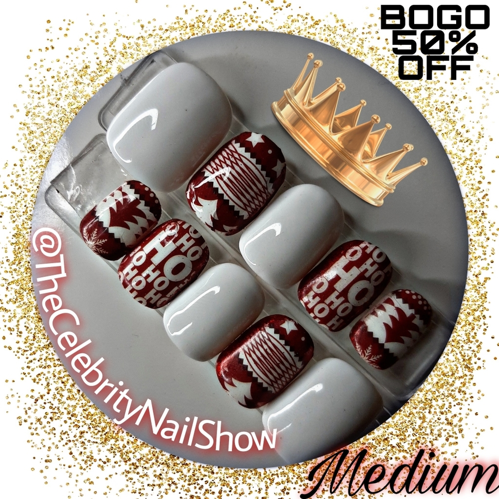 MAGIC MANI press on nails HO HO HO MERRY CHRISTMAS